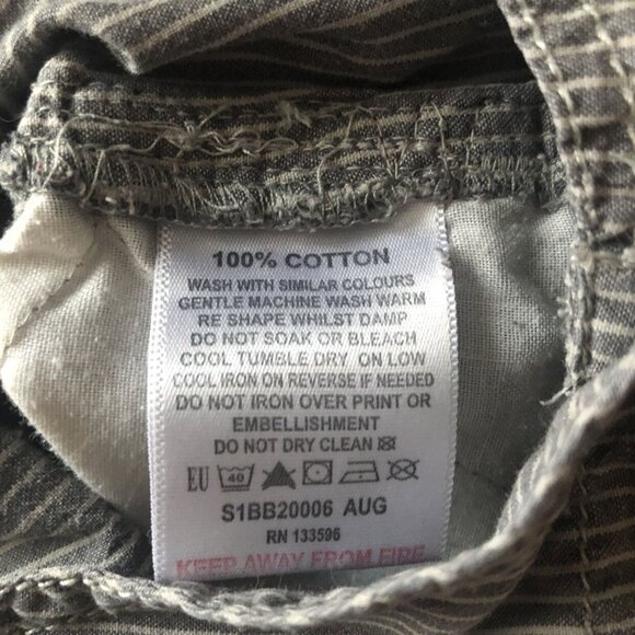 Pumpkin Patch 12-18M Grey Striped Overalls - Picture 8 of 8